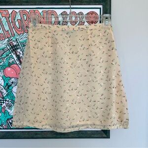 Vintage NAF NAF 90s Women’s Mini Yellow Floral Skirt, Size XS | Summer French